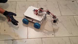 Arduino based Hand Gesture Controlled Robot with Robotic arm [upl. by Zumwalt]