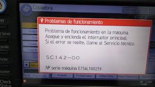 Error sc 142 Ricoh 3053 [upl. by Krilov956]