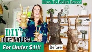 HOW TO POLISH BRASS 100 NATURAL  Two Ways To Polish Vintage Brass  Budget Friendly DIY Tutorial [upl. by Maze]