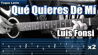 Como tocar QUE QUIERES DE MI de Luis Fonsi en Guitarra  Tutorial Facil y Rapido con Demo [upl. by Reagen]