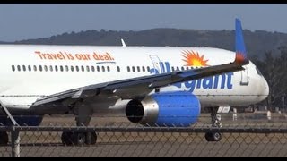 Allegiant Air Boeing 757200 N901NV Takeoff  California Planespotting  Santa Maria Airport [upl. by Ylreveb]