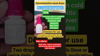 Xylometazoline nasal drops  otorhinolaryngology youtubeshorts shirtvideo shorts mbbs healing [upl. by Necaj]