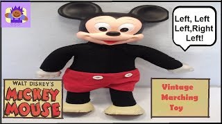 Vintage Walt Disney Mickey Mouse marching walking Doll By Hasbro [upl. by Atinat19]