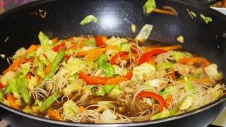 How to Cook Pancit Bihon Recipe  English [upl. by Aillimat795]