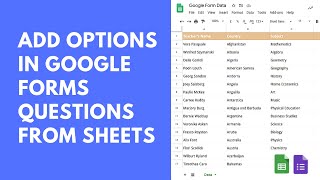 Google Forms  Create Dropdown Lists and MultipleChoice Questions from Google Sheets [upl. by Fortunna]