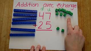 Mathématiqueaddition avec échange avec manipulation [upl. by Mercie]