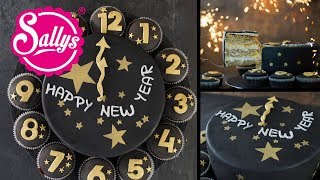 Silvester Torte  Uhr Torte  New Years Cake  Sallys Welt [upl. by Mundford174]