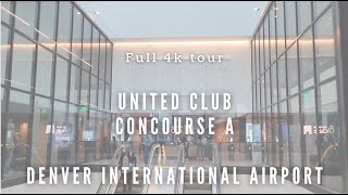 United Club Concourse A  Denver International  Full 4k Tour [upl. by Thornie]