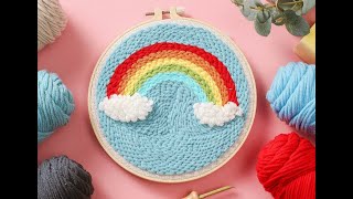 Rainbow Punch needle kit Tutorial [upl. by Ailed]