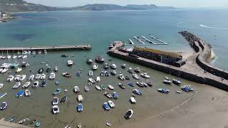 Lyme Regis Beach Cinematic West Dorset Mini 3 Lovely sunny day mild breeze [upl. by Lertnom639]