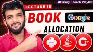 BS18 Allocate Books or Book Allocation  Hard Binary Search [upl. by Gytle]