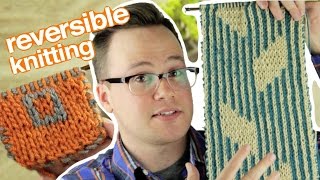 Double Knitting How to Knit a Reversible Scarf [upl. by Raynata]