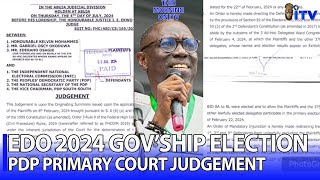 EDO 2024 Impact Of Court Judgement On The Forthcoming Election  Pt 1  TMI [upl. by Akered602]