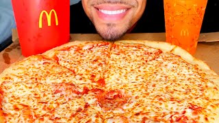 ASMR LITTLE CAESARS PIZZA MCDONALDS MUKBANG FRIES BIG BITES EATING MOUTH SOUNDS NO TALKING JERRY [upl. by Kyte]