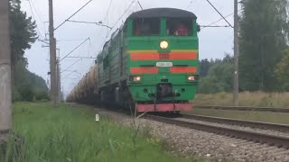 2TE10U0217 LDZ Cargo with freight train passing Jumprava stop [upl. by Llertnad]