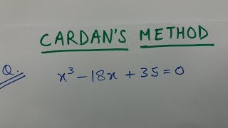 CARDANS METHOD  Q4 [upl. by Greenburg]