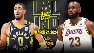 Los Angeles Lakers vs Indiana Pacers Full Game Highlights  March 24 2024  FreeDawkins [upl. by Mcgrody]