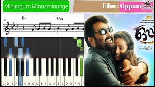 Minungum Minnaminunge  മിനുങ്ങും മിന്നാമിനുങ്ങേ  Keyboard Notes with Chords  Oppam [upl. by Eterg]