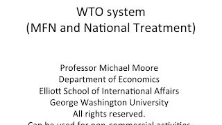 WTO system mostfavorednation and national treatment [upl. by Radmen]