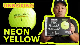 UNBOXING NEW KIRKLAND NEON YELLOW GOLF BALLS golf golfswing golfing unboxing review best [upl. by Diad]