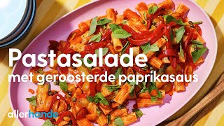 Koude pastasalade met geroosterdepaprikasaus  Recept  Allerhande [upl. by Eedna216]