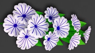 White paper flowers decoration easy  Paper flower making easy at home [upl. by Yodlem]