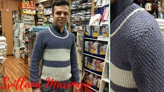 Tutorial Ferri Parte 14  Maglione da uomo ai ferri [upl. by Asiulana]