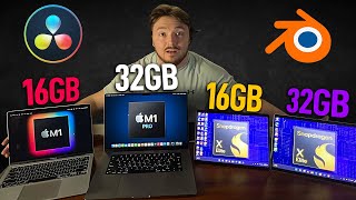 Snapdragon X Elite 16gb vs 32gb vs 16gb macbook air vs 32gb Macbook Pro [upl. by Anthia662]