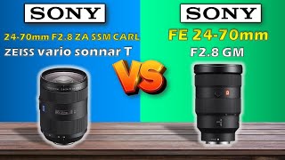 SONY 2470MM F28 ZA SSM CARL ZEISS VARIO SONNAR T VS SONY FE 2470MM F28 GM [upl. by Alica]