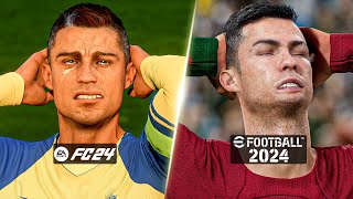 EA Sports FC 24 vs eFootball 2024 Comparison  Graphics Player Animation Facial Expressions more [upl. by Raeann]