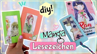 Bastelanleitung für die SCHÖNSTEN Lesezeichen 😍💖 DiY MANGA Lesezeichen selber machen ✂️ [upl. by Arata]