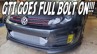 Installing a TON of mods on my MK6 GOLF GTI  FMIC Install Turbo Muffler Delete Intercooler Piping [upl. by Nicolis528]