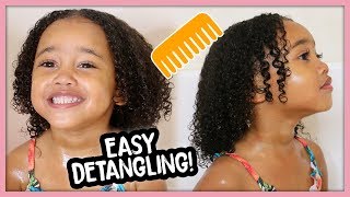 Kids Curly Hair Wash Day Routine for Easy Detangling [upl. by Ennovad238]