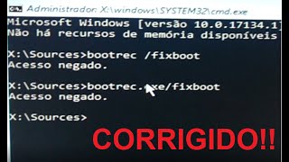 ACESSO NEGADO BOOTREC FIXBOOT CORRIGIDO [upl. by Ardnassak]