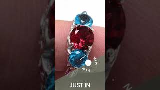 Topaz Ring 925 Sterling Silver Red Blue Topaz Gemstones Rings Rings Jewelry Ring Silver Rin [upl. by Petrina247]