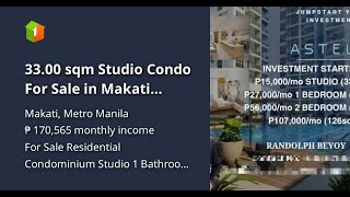 3300 sqm Studio Condo For Sale in Makati Metro Manila [upl. by Silevi]