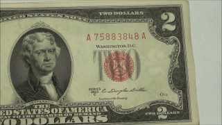 1953C RED SEAL 2 US NOTE COLLECTION with Consecutive Serial Numbers [upl. by Matteo]