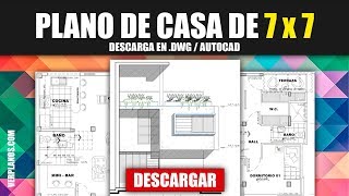 Plano de CASA 7X10 METROS 3 RECAMARAS  HOUSE 7 X 10  planos de casa pequeña [upl. by Rape]