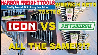 TESTED All Harbor Freight Wrenches THE SAME Pittsburgh Panel and Chrome vs ICON Wrenches Review [upl. by Ahsinoj]