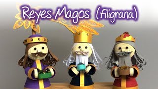 Reyes magos de filigrana The Three Kings made of quilling [upl. by Maller]