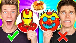 PANCAKE ART CHALLENGE Mystery Wheel amp Learn How To Make Avengers Wreck It Ralph 2 Diy Fortnite [upl. by Bluhm]