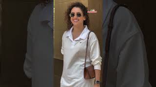 Sanya Malhotra shares a joyful smile with the paparazzi during her recent outing in Juhu [upl. by Rizzi]