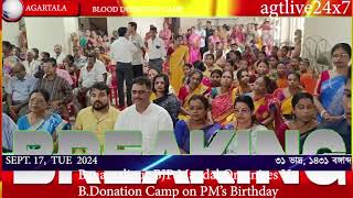 Banamalipur BJP Mandal Organises Blood Donation Camp on PMs Birthday Sept1724 agtlive24x7 [upl. by Etterrag]