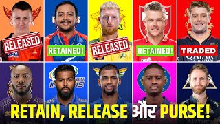 IPL 2024  ALL 10 Teams Final Retention Released Players List and Purse  ANALYSIS [upl. by Brownley208]