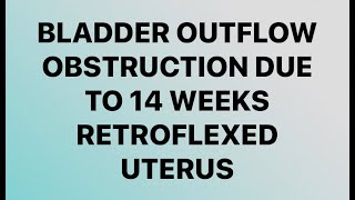 Bladder outflow obstruction due to retroflexed uterus in 15 weeks pregnancy [upl. by Ivz]