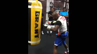 Floyd Mayweather Puts In Work On Heavy Bag [upl. by Salli]