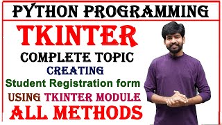 tkinter full topic in python programming  tkinter module various methods and widgets in tkinter [upl. by Hsiwhem]