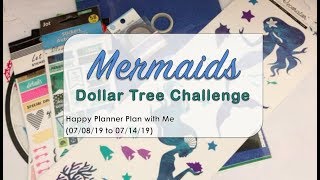 Mermaids All Dollar Tree Items  Happy Planner Plan with Me 070819 to 071419 [upl. by Ynnij514]