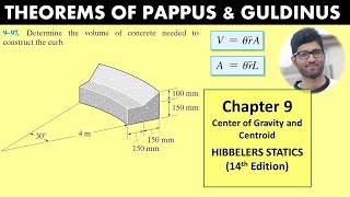 Theorems of pappus and Guldinus CENTROID  Chapter 9 Hibbeler Statics 14th Engineers Academy [upl. by Skvorak]