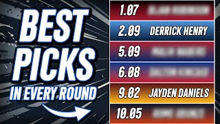 The BEST Pick in EVERY Round  2024 Fantasy Football [upl. by Ahsats]